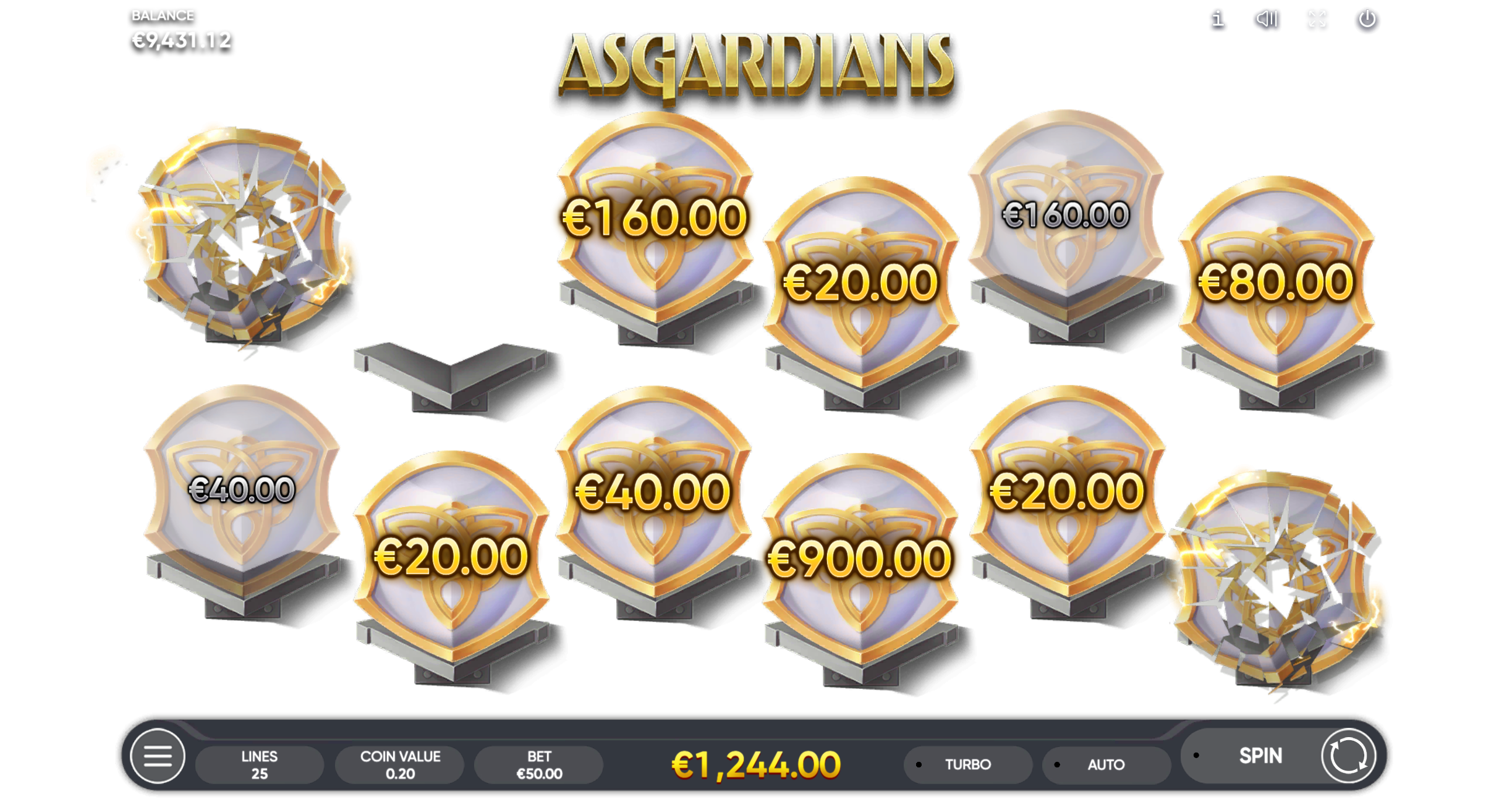 Endorphina Asgardian Bonus 3 + Wild 5 Game over
