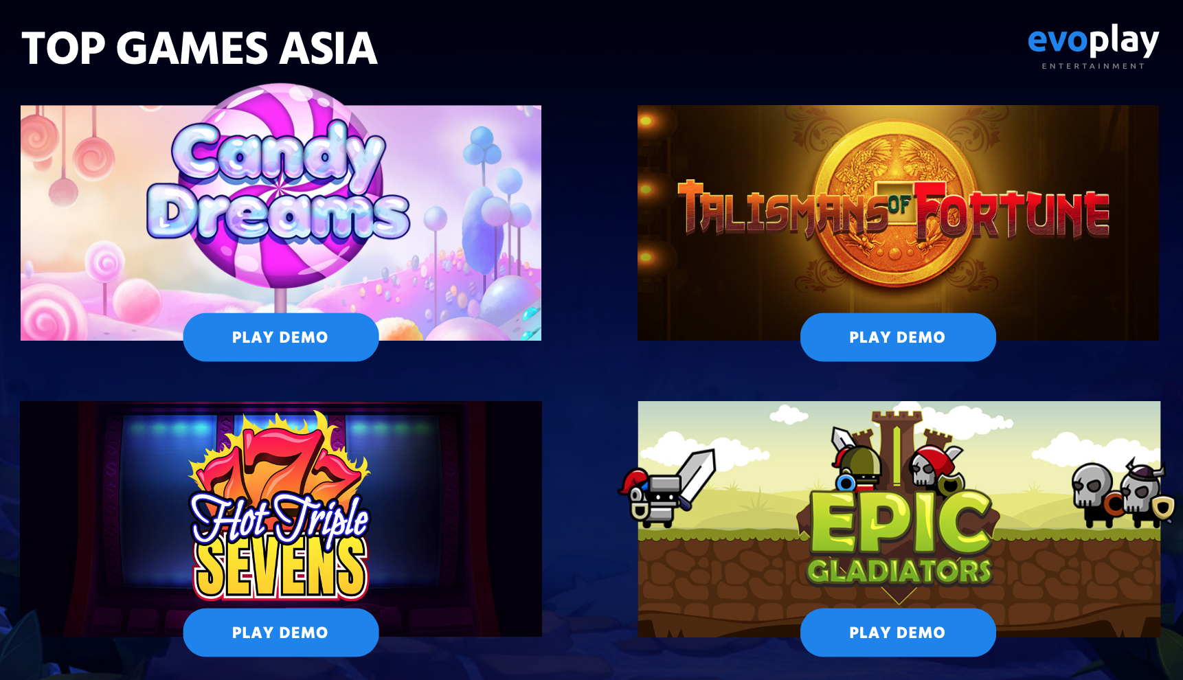 EvoPlay TOP GAMES ASIA