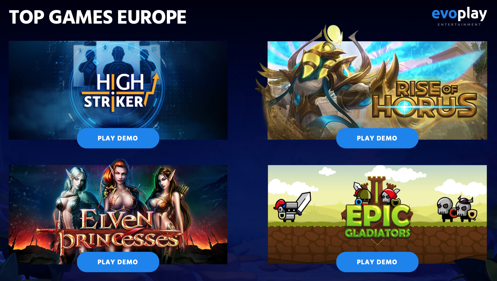 EvoPlay TOP GAMES EUROPE