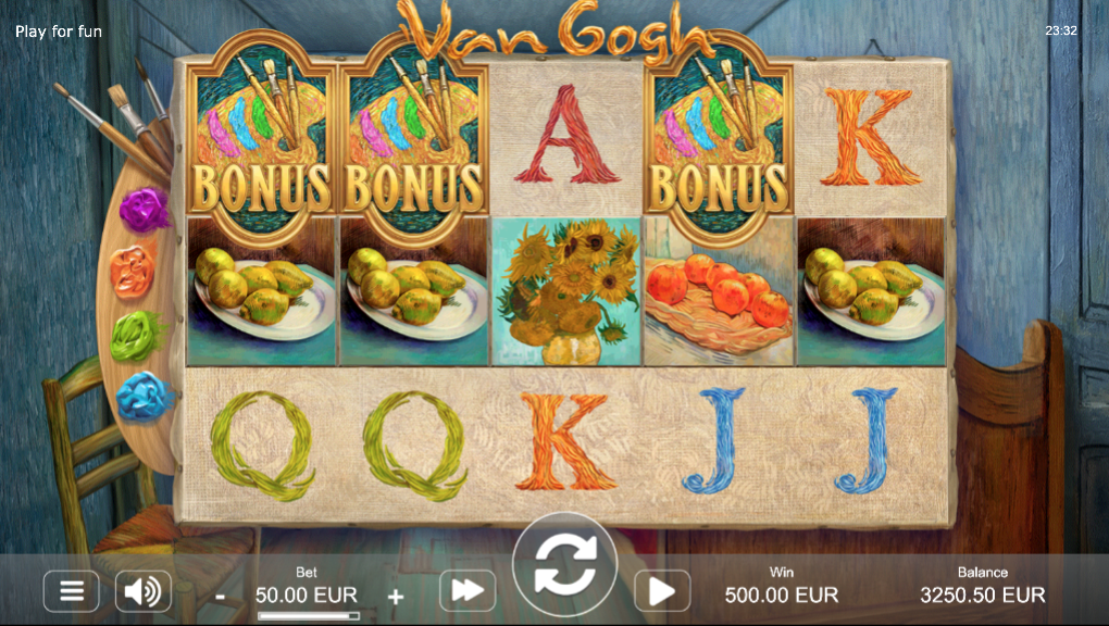 Van Gogh Free spin game won